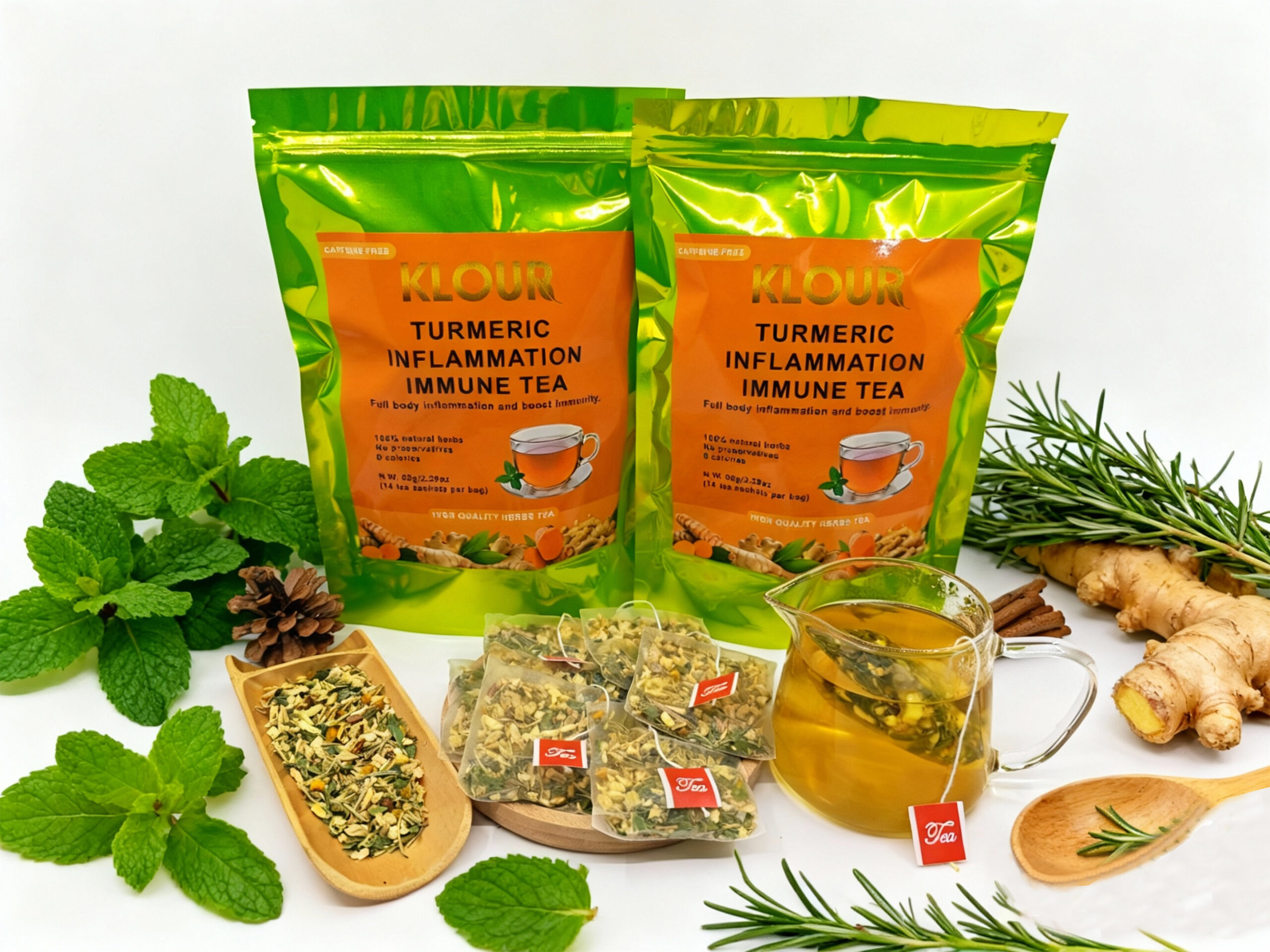 03.Total 3 Bags:Organic Turmeric Ginger Anti-Inflammation Tea